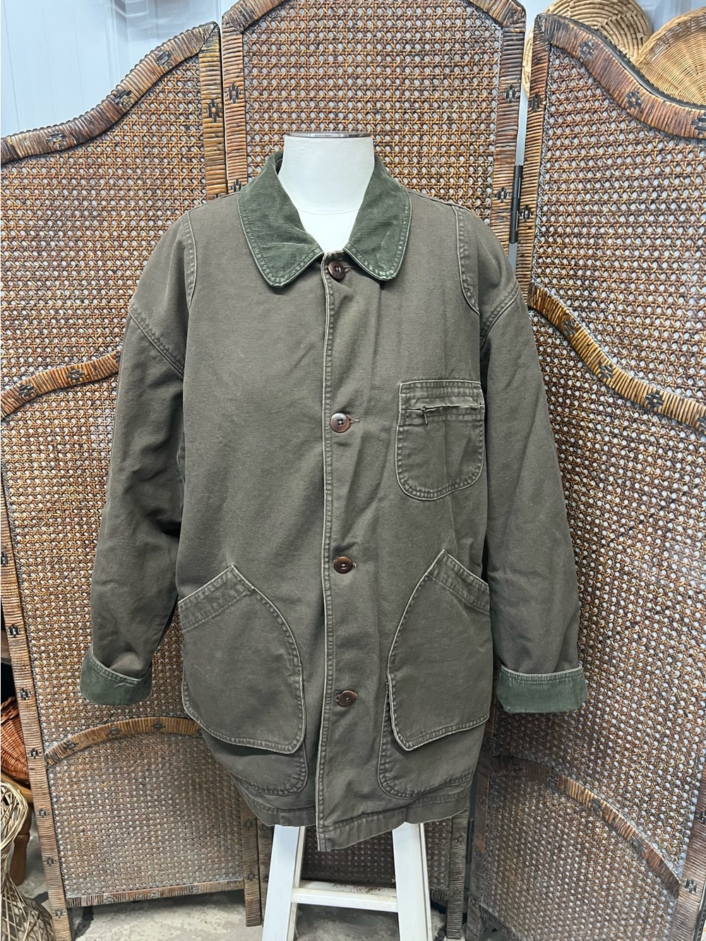 LL Bean men’s field coat barn chore jacket XL removable primaloft insulated line